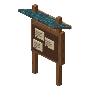 Carved travellers noticeboard