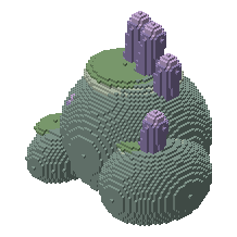 Crystal-bearing rock outcrop