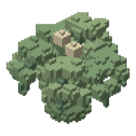Broad-leaf grove fern clump