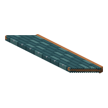 Scalloped teal slate roof
