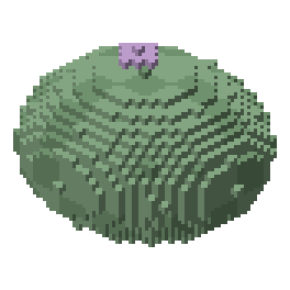 Glowing moss mound