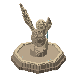 Carved griffin fountain