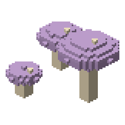Blue mushroom cluster