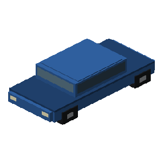 Parked car (blue)